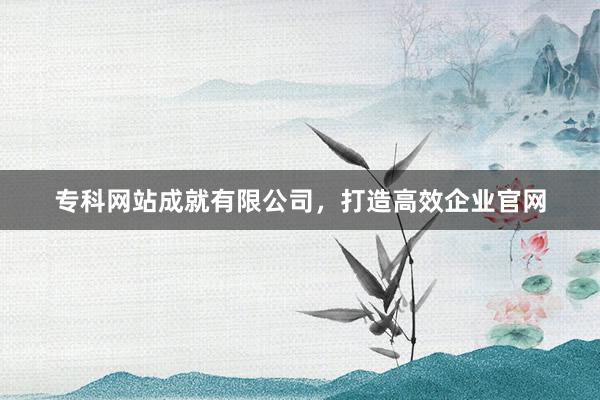 专科网站成就有限公司，打造高效企业官网